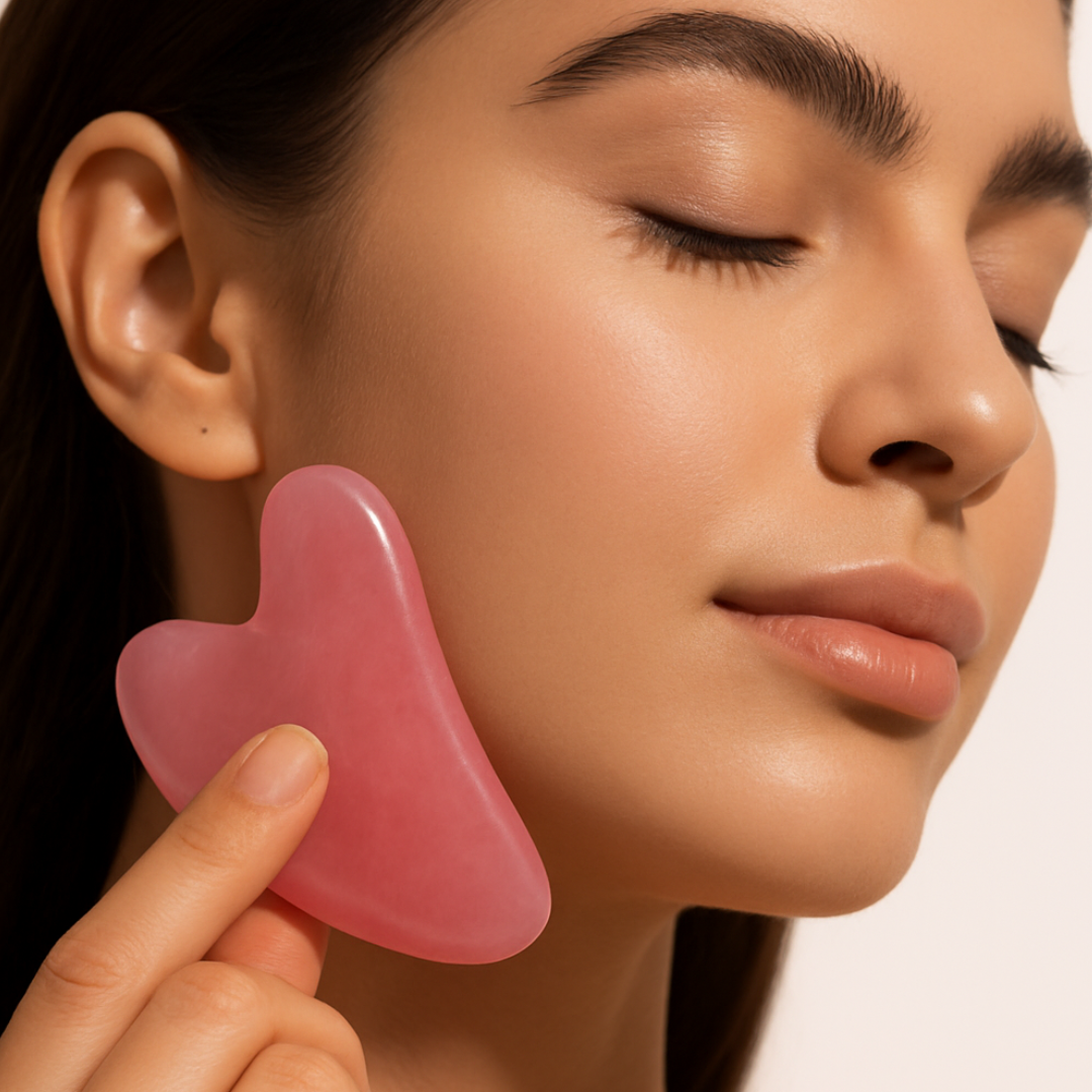 Heart-Shaped Gua Sha Facial Massage Tool Pink Resin