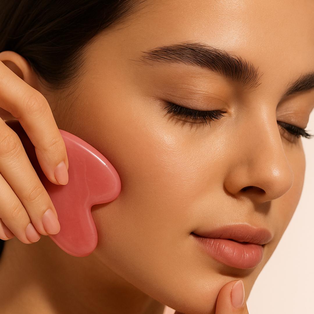 Heart-Shaped Gua Sha Facial Massage Tool Pink Resin